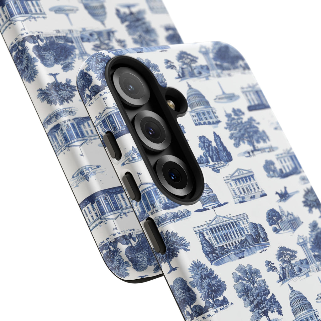Washington DC Toile Phone Case — Blue Scenic Capitol Protective Tough Case