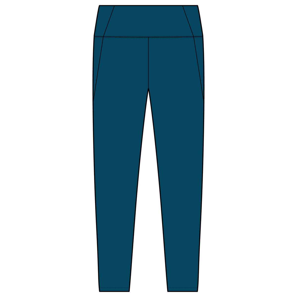 Women's Active Leggings - Teal Performance Leggings with Subtle Monogram Accent