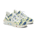 Mesh Sneakers — Vintage Architectural Print Women's Athletic Shoes