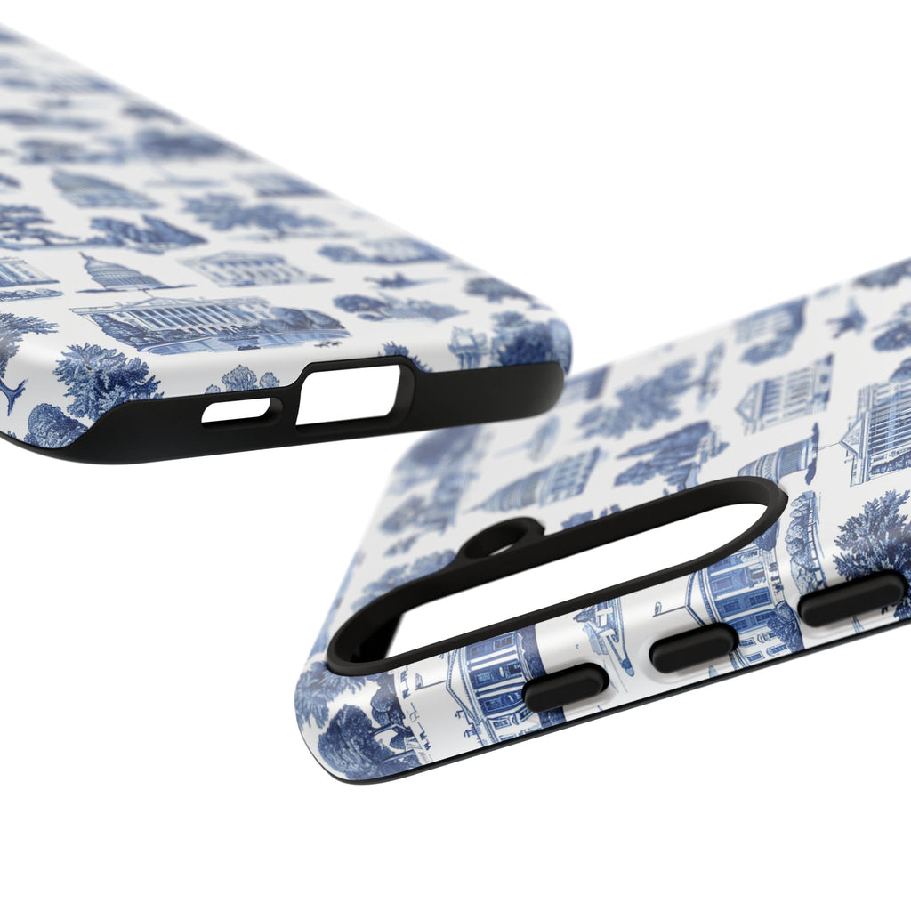 Washington DC Toile Phone Case — Blue Scenic Capitol Protective Tough Case