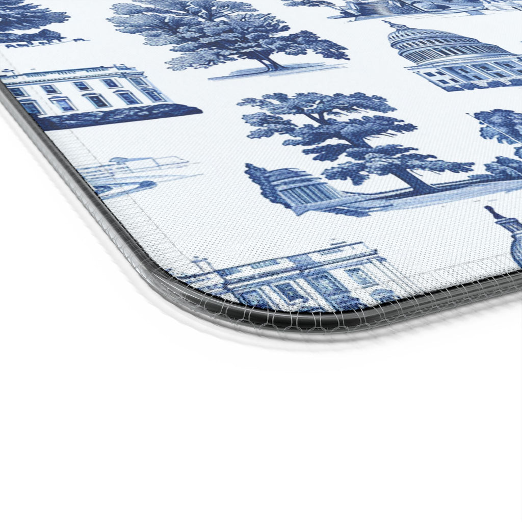 Blue Toile LED Gaming Mouse Pad with Wireless Charger — Extended RGB Desk Mat