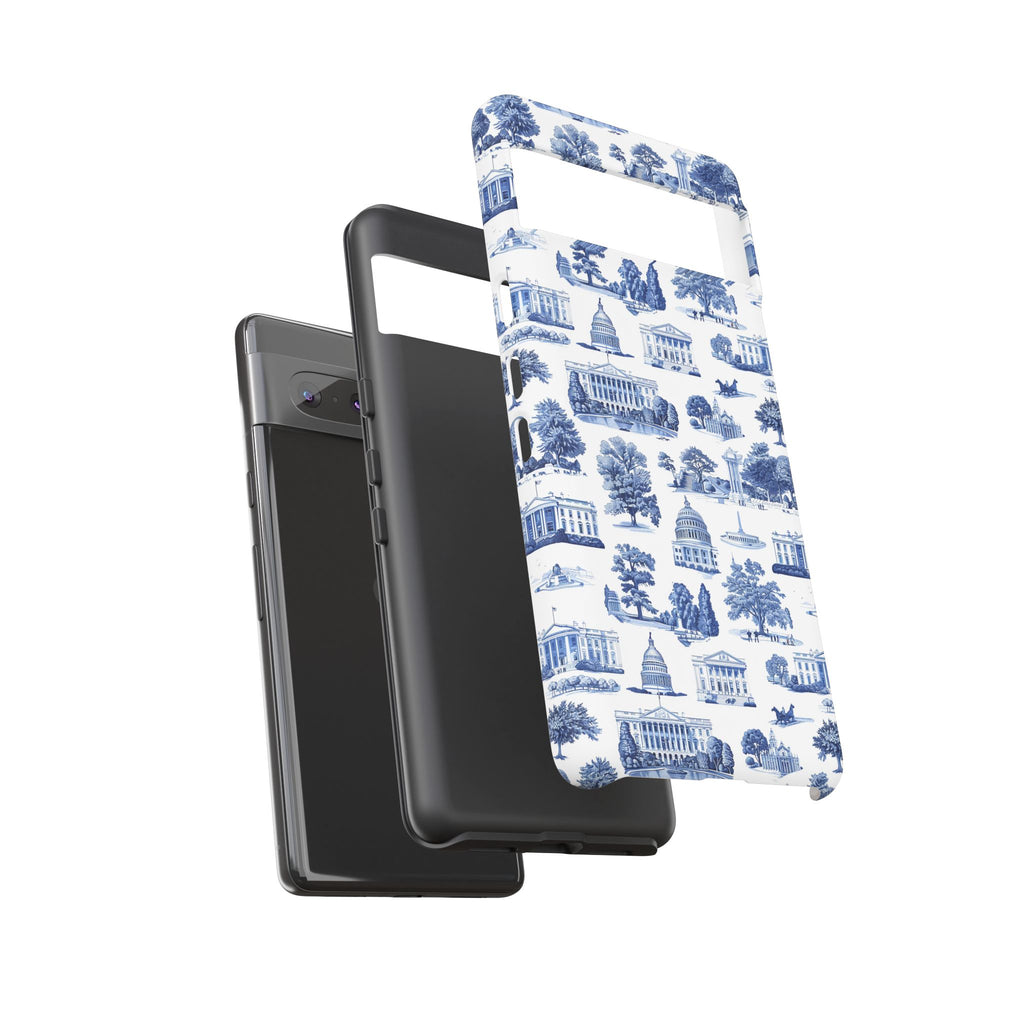 Washington DC Toile Phone Case — Blue Scenic Capitol Protective Tough Case