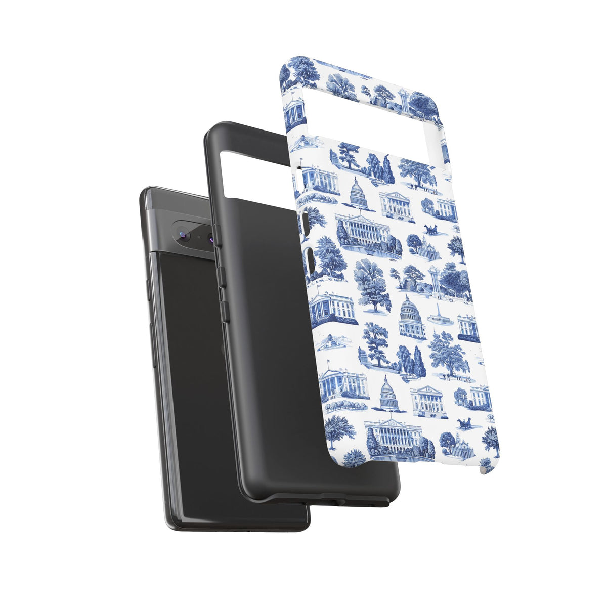 Washington DC Toile Phone Case — Blue Scenic Capitol Protective Tough Case