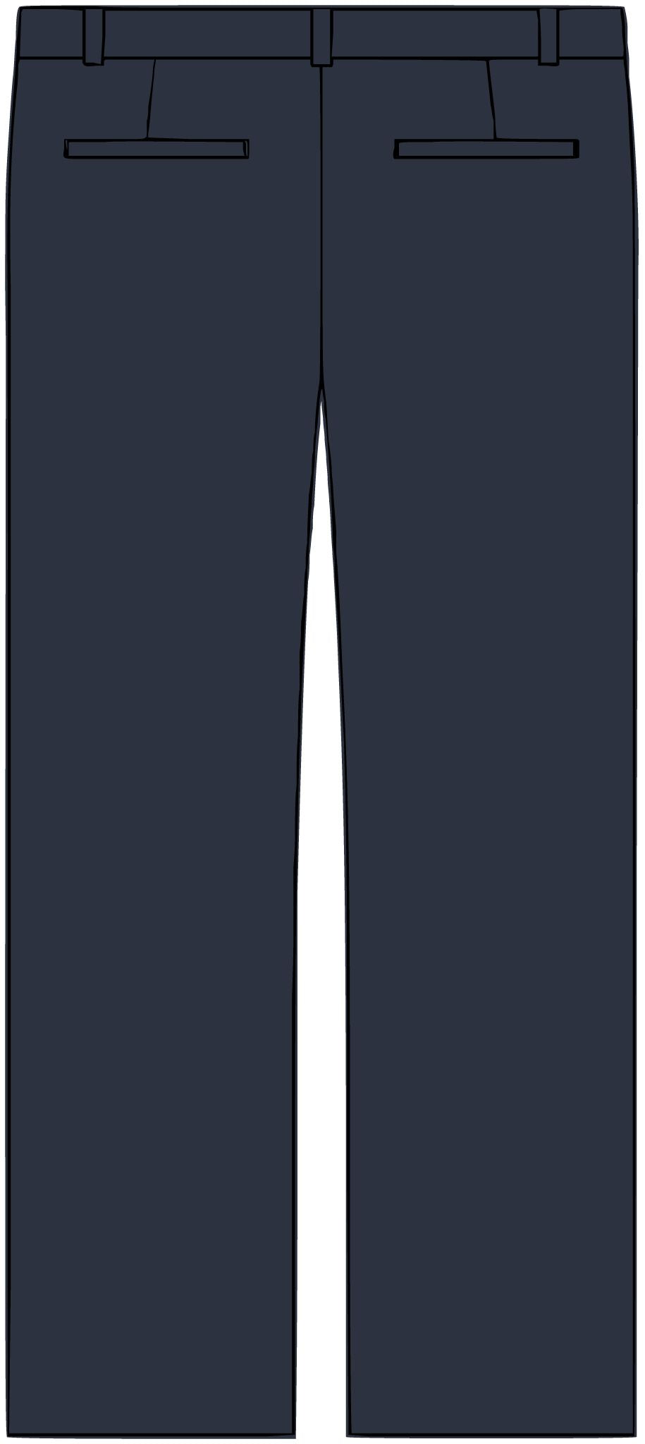 Women's Navy Straight-Leg Trousers with Monogram Accent