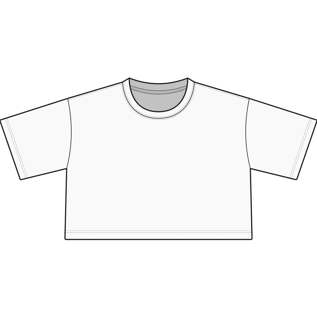 Cropped T-Shirt — Yellow Block 'M' College Style Crop Top