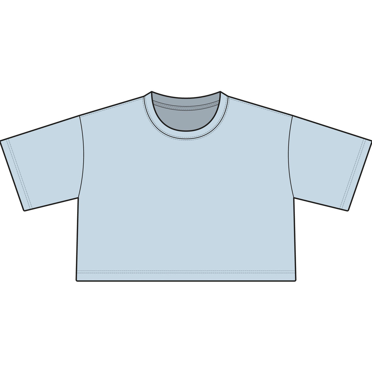 Cropped T-Shirt — Yellow Block 'M' College Style Crop Top