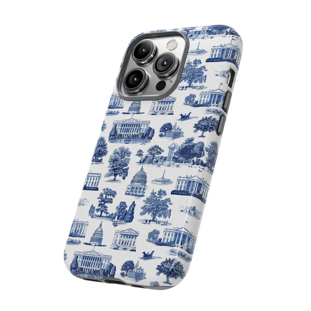 Washington DC Toile Phone Case — Blue Scenic Capitol Protective Tough Case