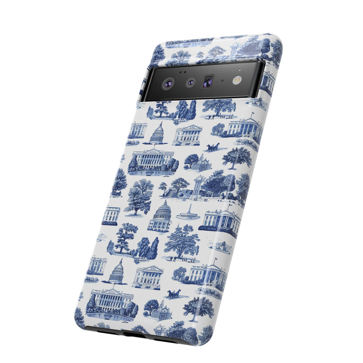 Washington DC Toile Phone Case — Blue Scenic Capitol Protective Tough Case