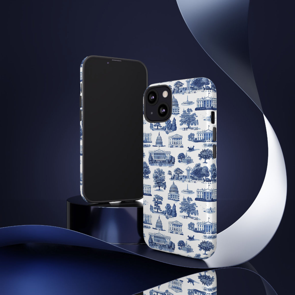 Washington DC Toile Phone Case — Blue Scenic Capitol Protective Tough Case