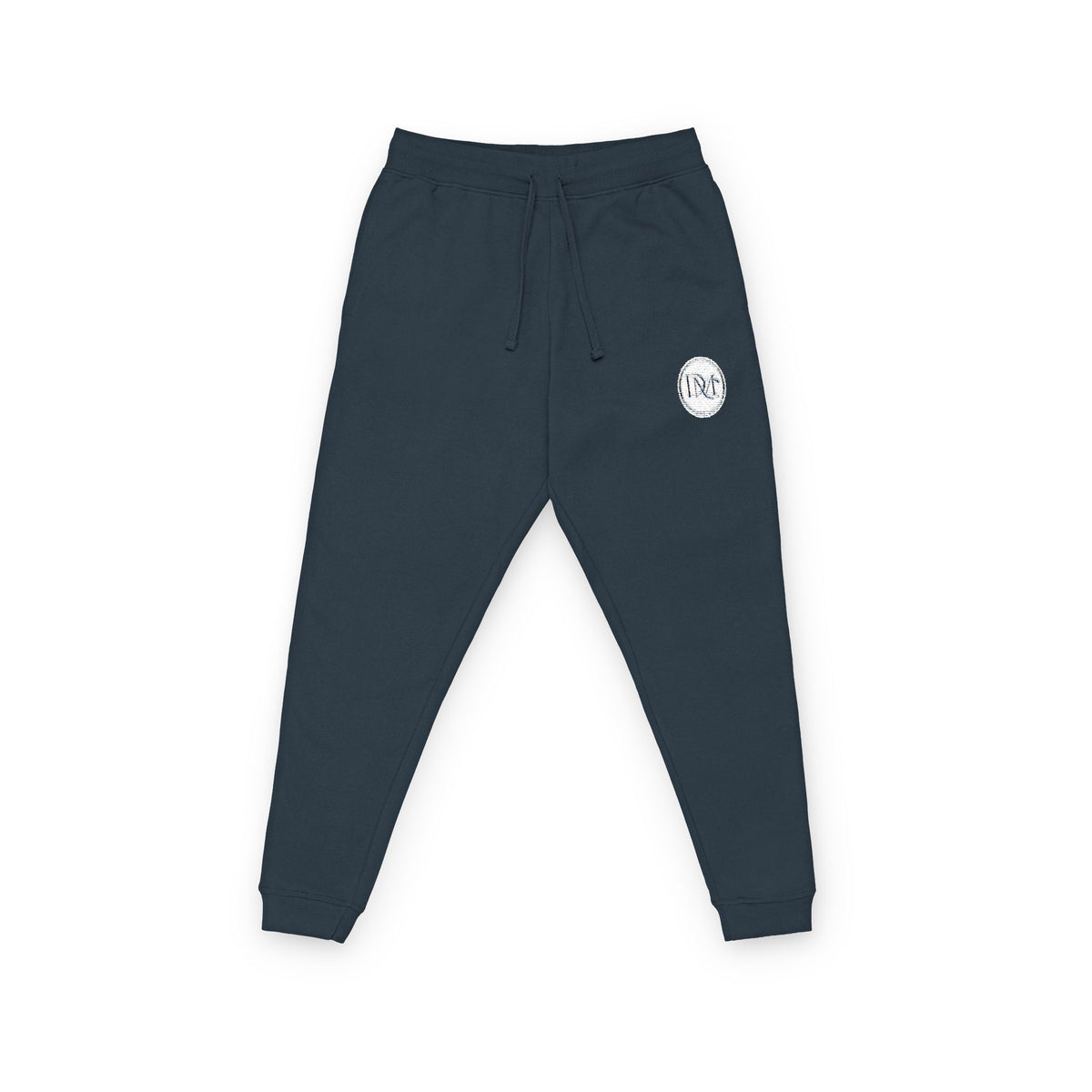 Embroidered Fleece Joggers — Cozy Unisex Sweatpants with Small Crest Logo