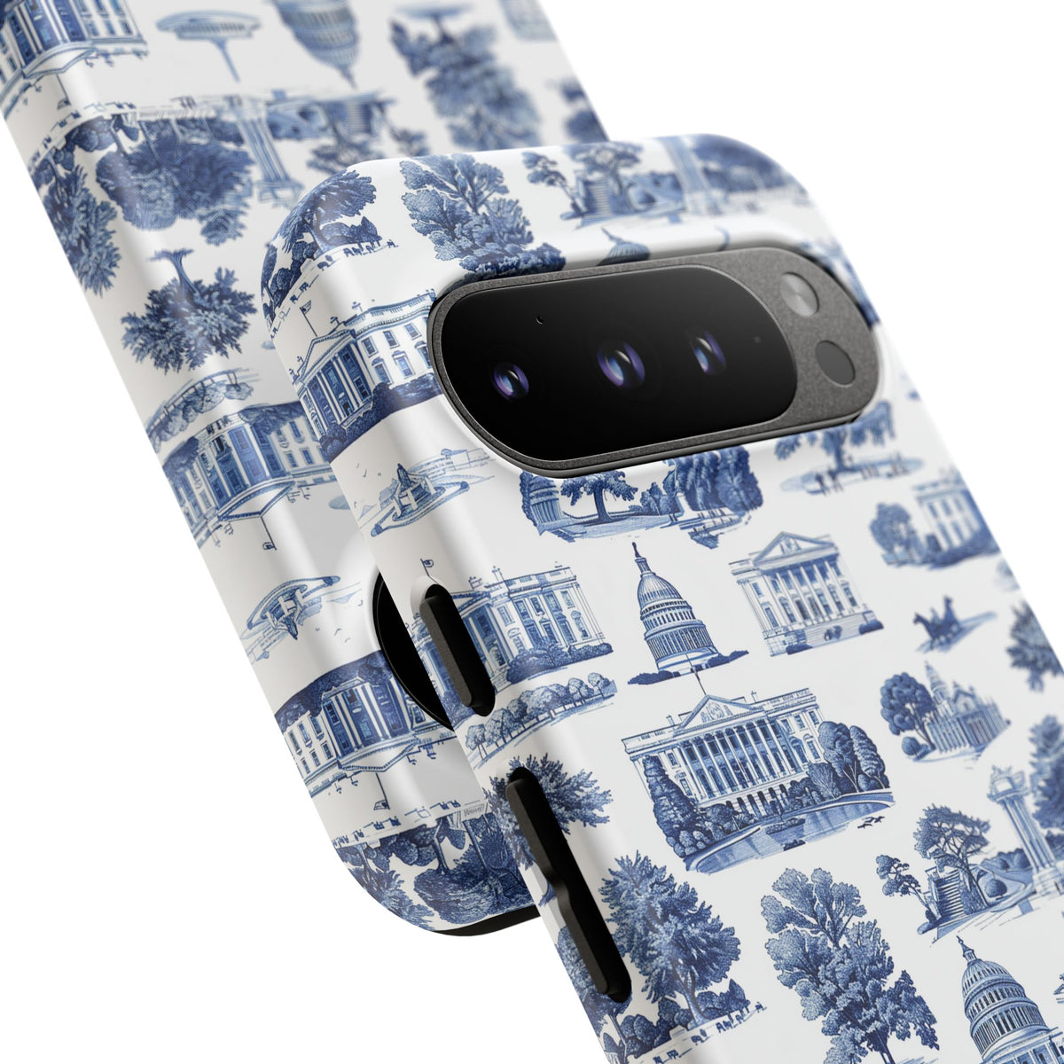 Washington DC Toile Phone Case — Blue Scenic Capitol Protective Tough Case