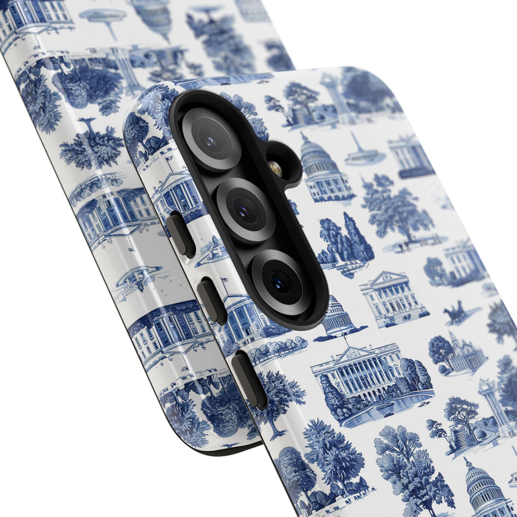 Washington DC Toile Phone Case — Blue Scenic Capitol Protective Tough Case