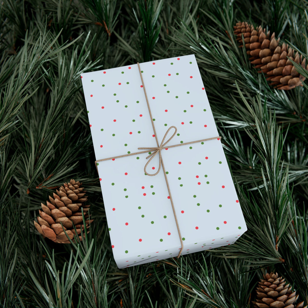Festive Confetti Gift Wrap Paper — Blue Polka Dot Holiday Wrapping Sheets