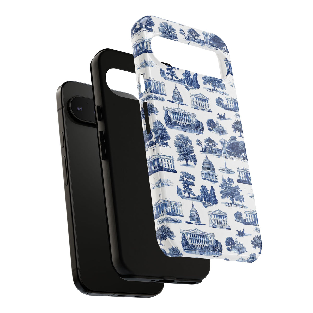 Washington DC Toile Phone Case — Blue Scenic Capitol Protective Tough Case