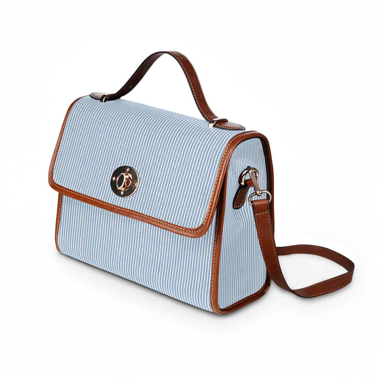 Canvas Satchel — Blue Toile Waterproof Travel Bag