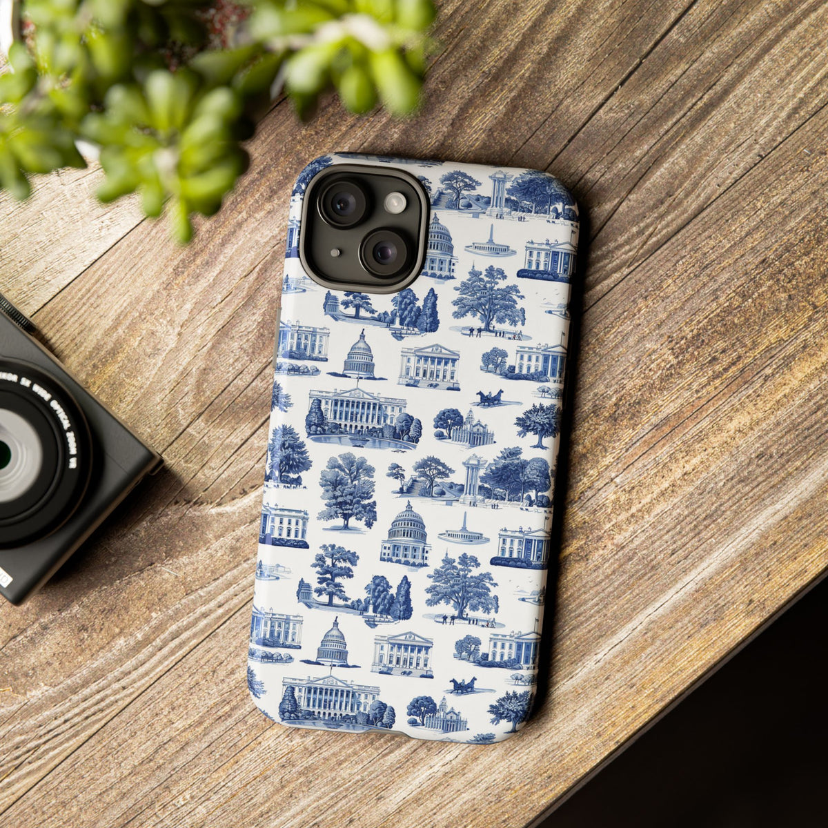 Washington DC Toile Phone Case — Blue Scenic Capitol Protective Tough Case