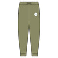 Olive Mini Logo Joggers — Casual Tri-Fleece Sweatpants