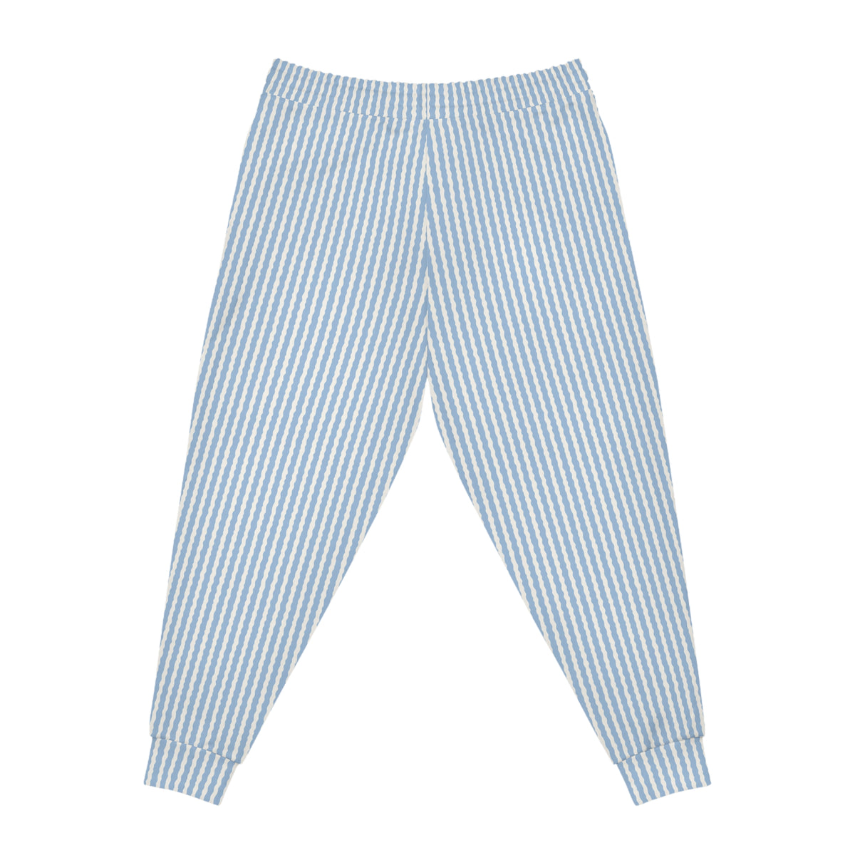 Cityscape Toile Athletic Joggers — Blue Architectural All-Over Print