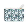 Mini Clutch Bag — Teal City Landmark Pattern