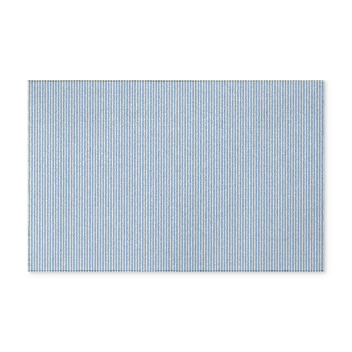 Light Blue Striped Washable Rug — Machine-Wash Floor Mat for Entryway, Kitchen & Kids’ Rooms
