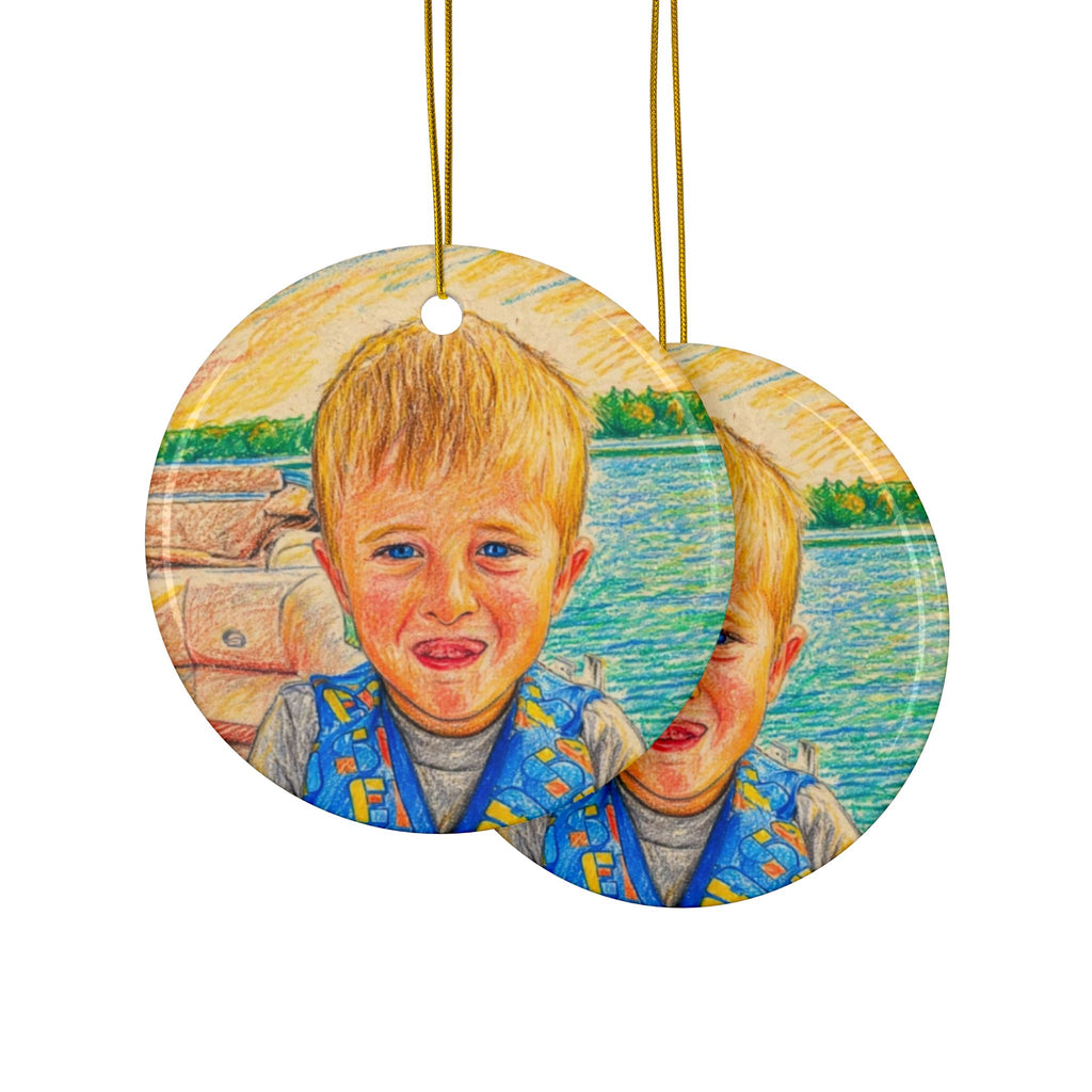Personalized Photo Ceramic Ornament — Custom Double-Sided Holiday Keepsake