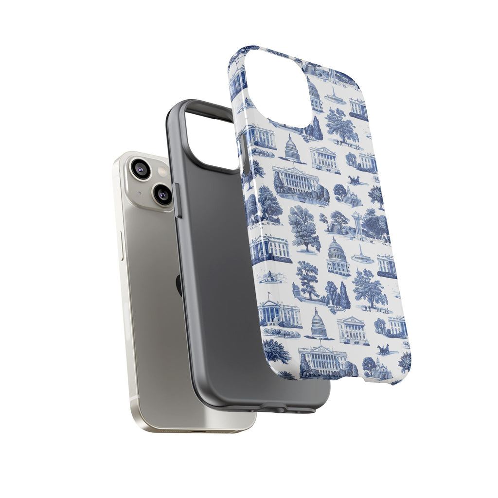 Washington DC Toile Phone Case — Blue Scenic Capitol Protective Tough Case