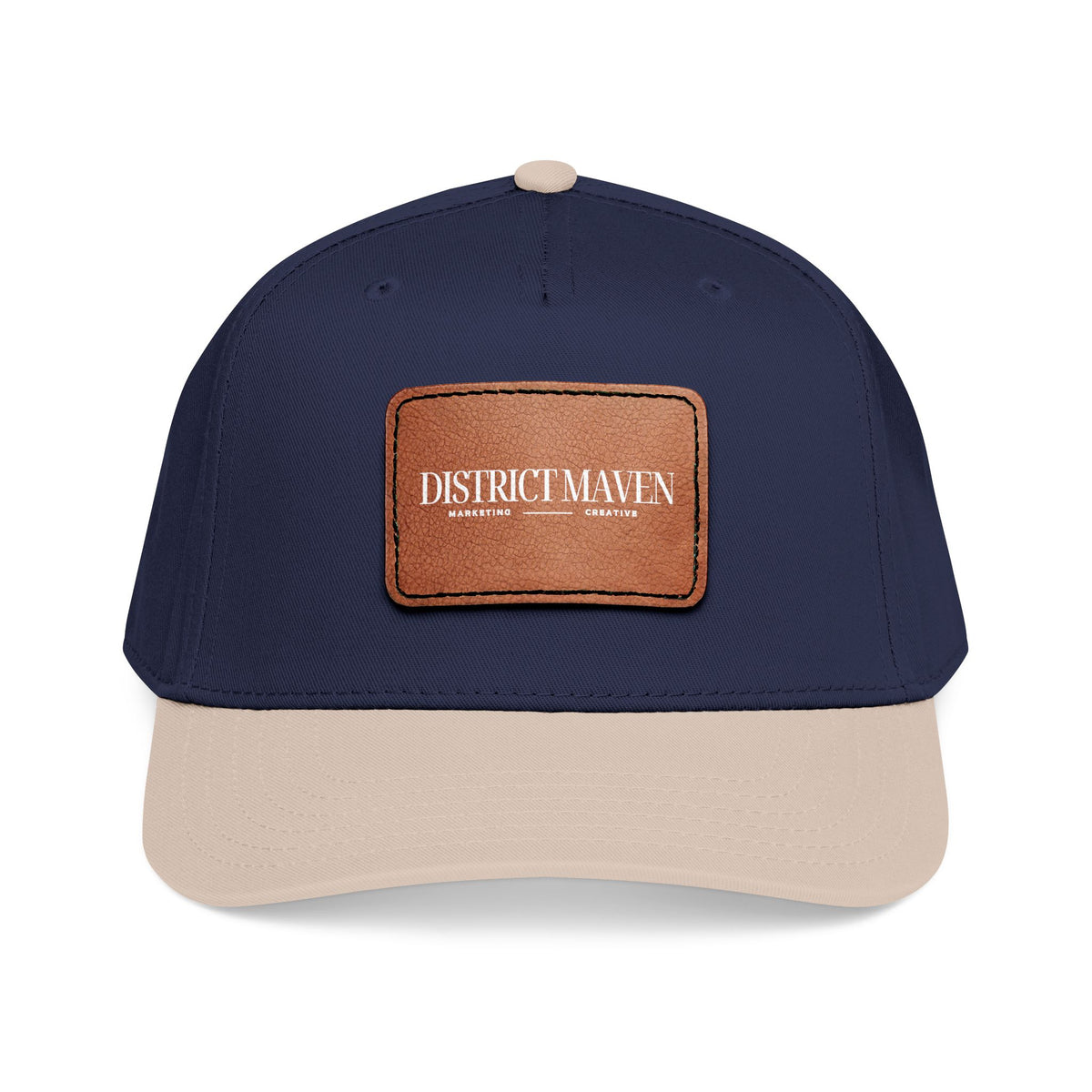 Leather Patch Baseball Cap — 'District Maven' Mid-Profile Cap