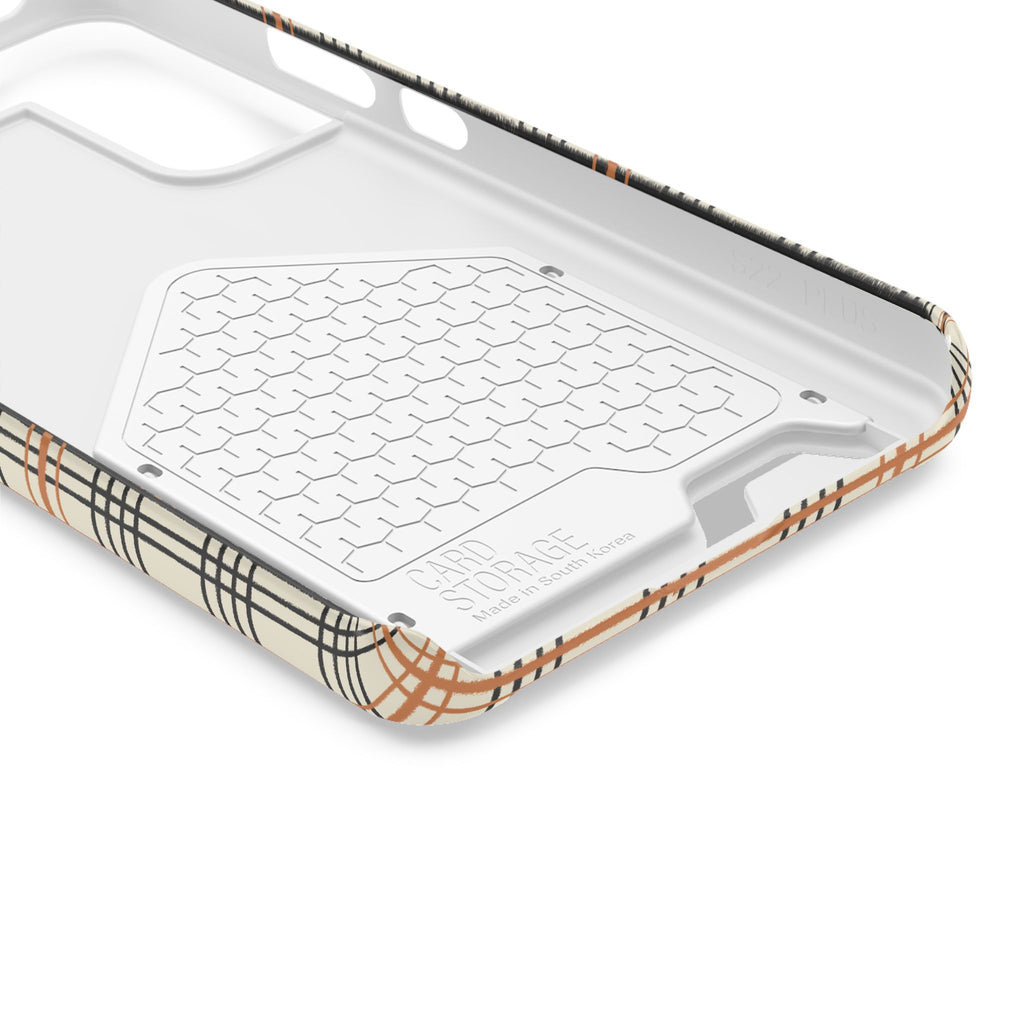Plaid Card-Holder Phone Case — Slim Protective Wallet Case