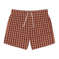 Geometric V Monogram Swim Trunks — Retro Brown All-Over Print