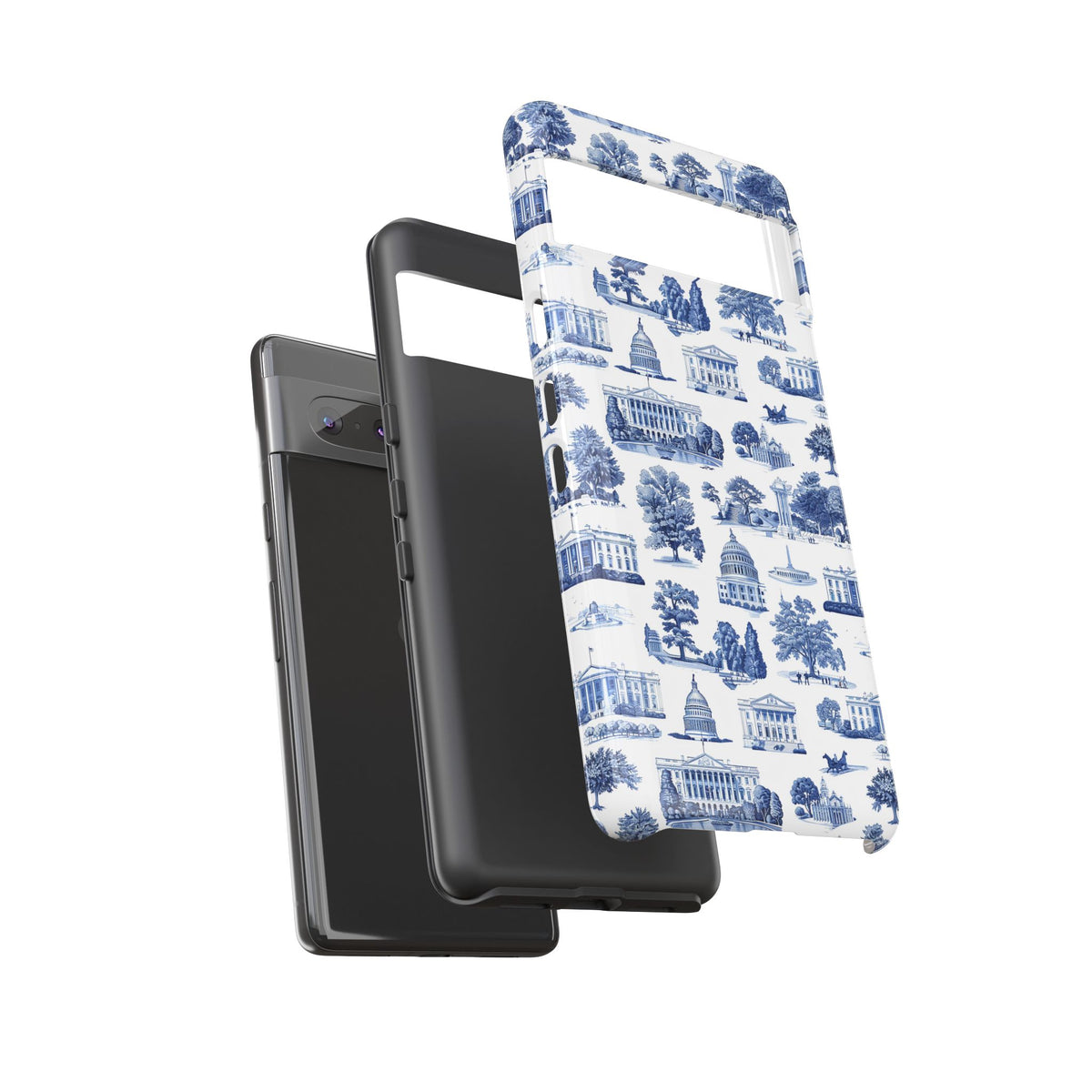 Washington DC Toile Phone Case — Blue Scenic Capitol Protective Tough Case
