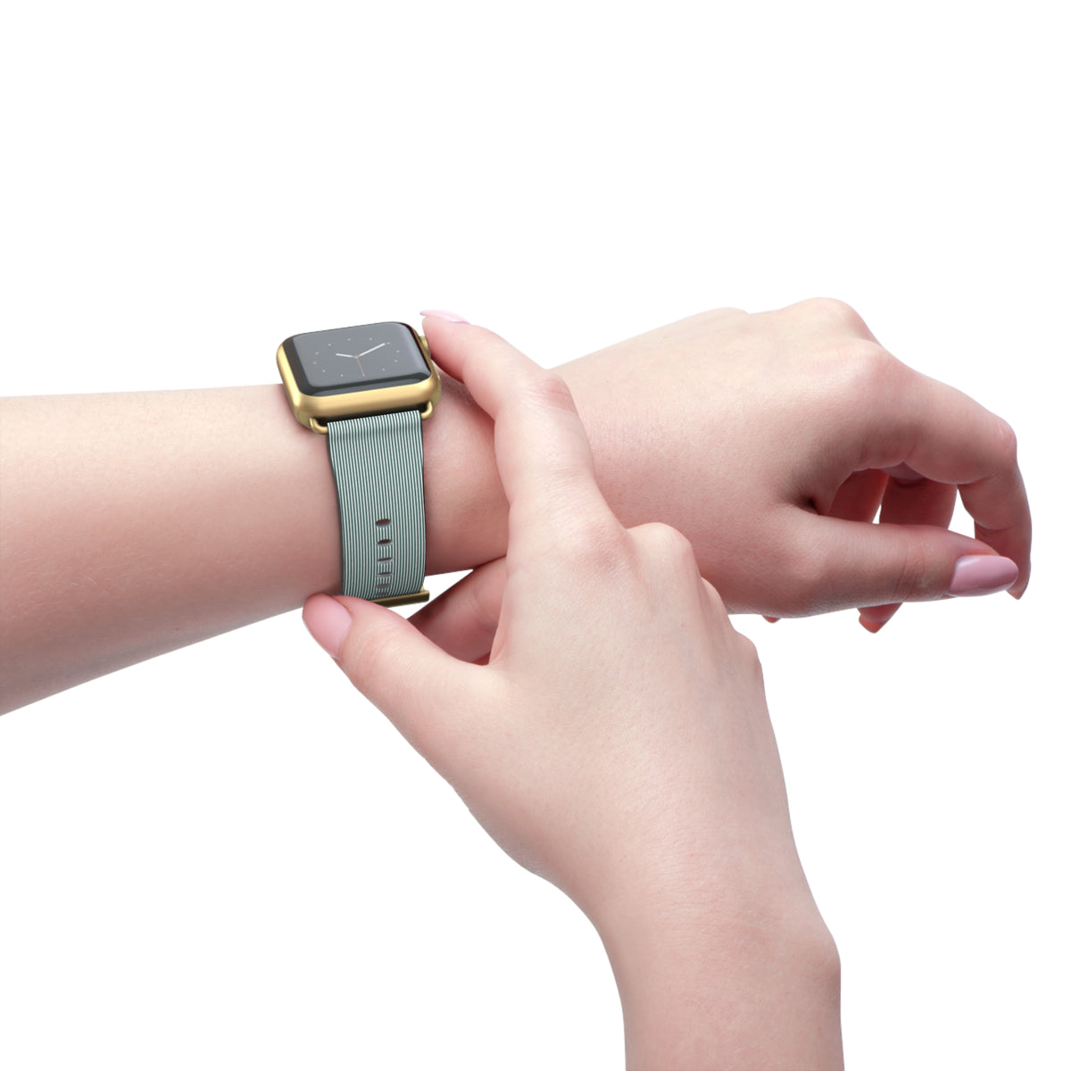 Seafoam Ribbed Silicone Watch Band — Comfortable Replacement Strap for Smartwatches
