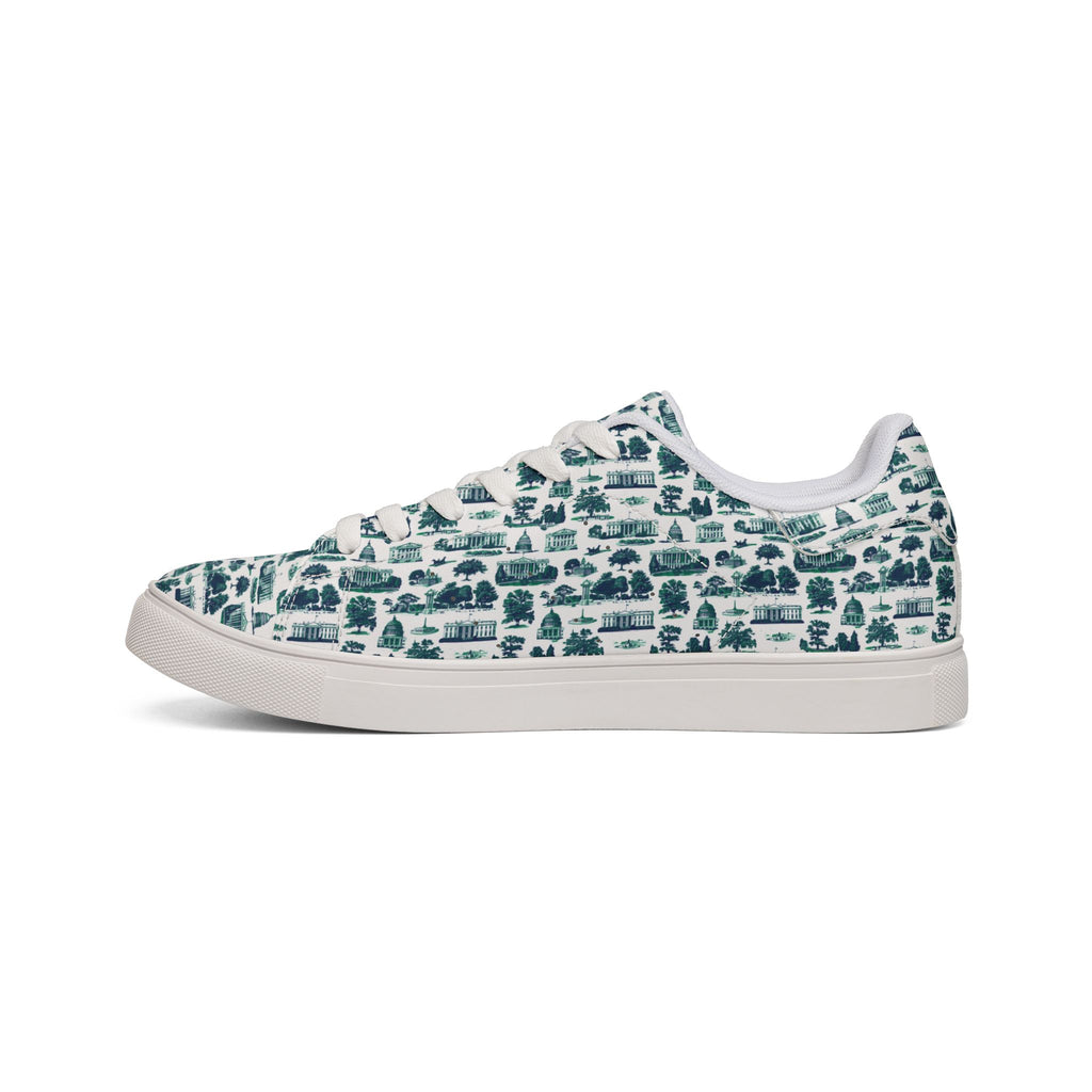 Low-Top Sneakers — Teal Watercolor Leopard Print Leather