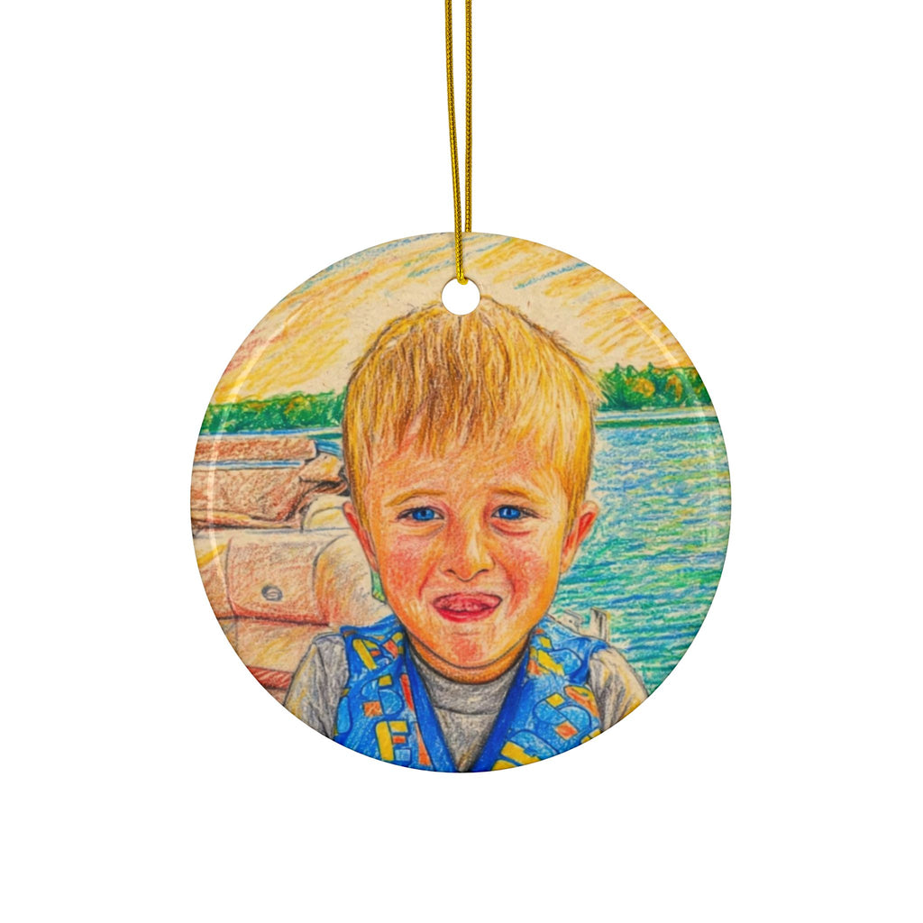 Personalized Photo Ceramic Ornament — Custom Double-Sided Holiday Keepsake