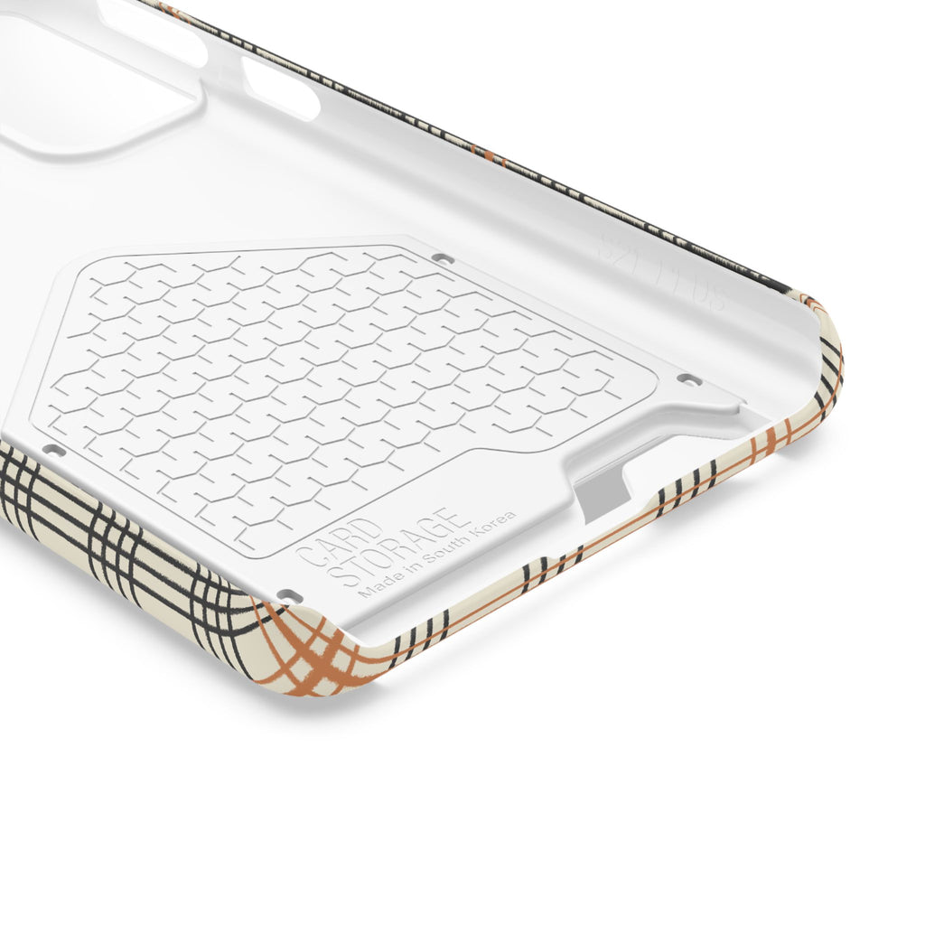 Plaid Card-Holder Phone Case — Slim Protective Wallet Case