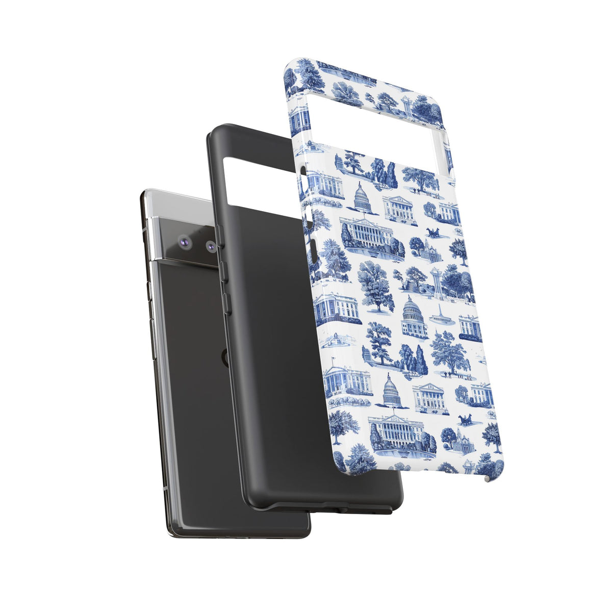 Washington DC Toile Phone Case — Blue Scenic Capitol Protective Tough Case