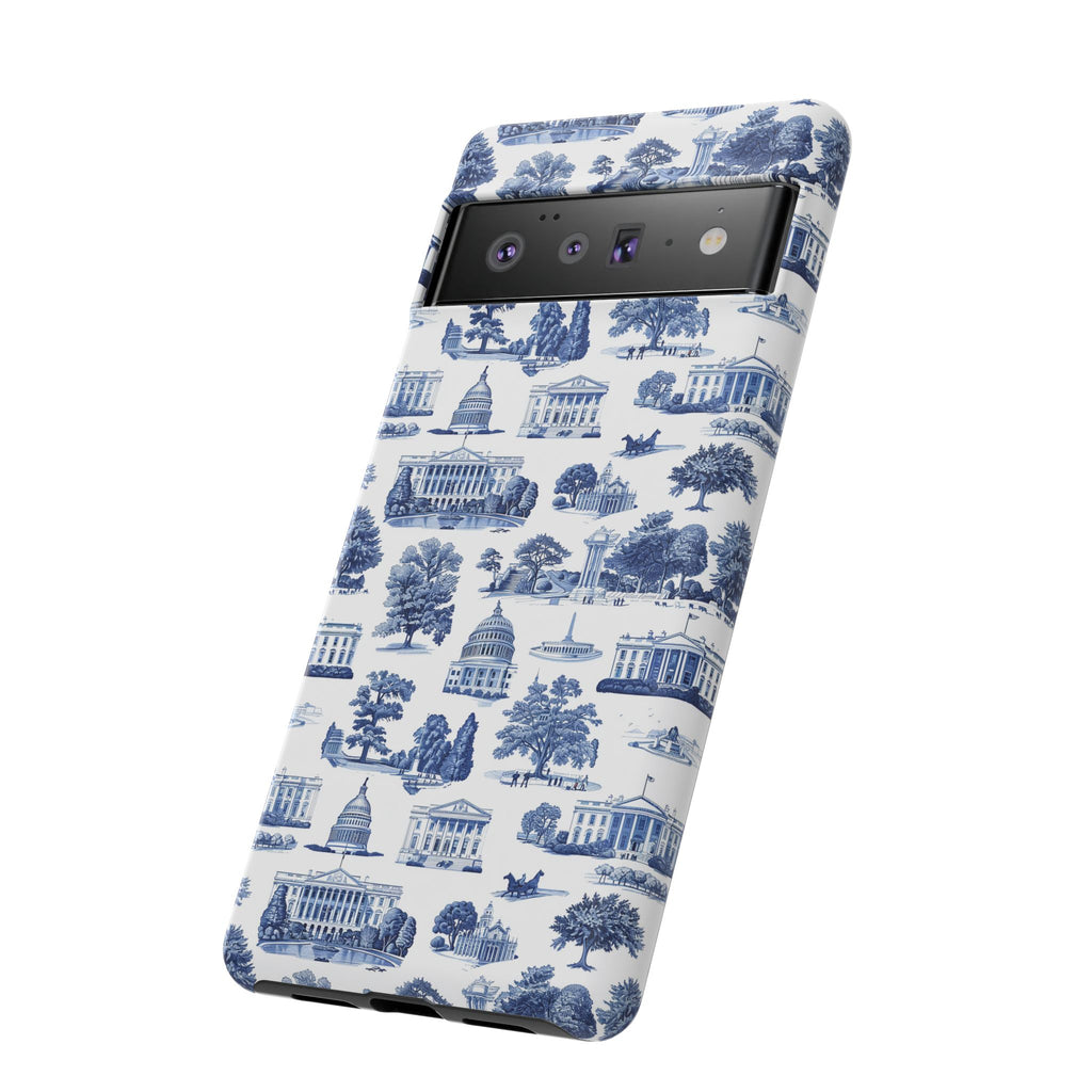 Washington DC Toile Phone Case — Blue Scenic Capitol Protective Tough Case