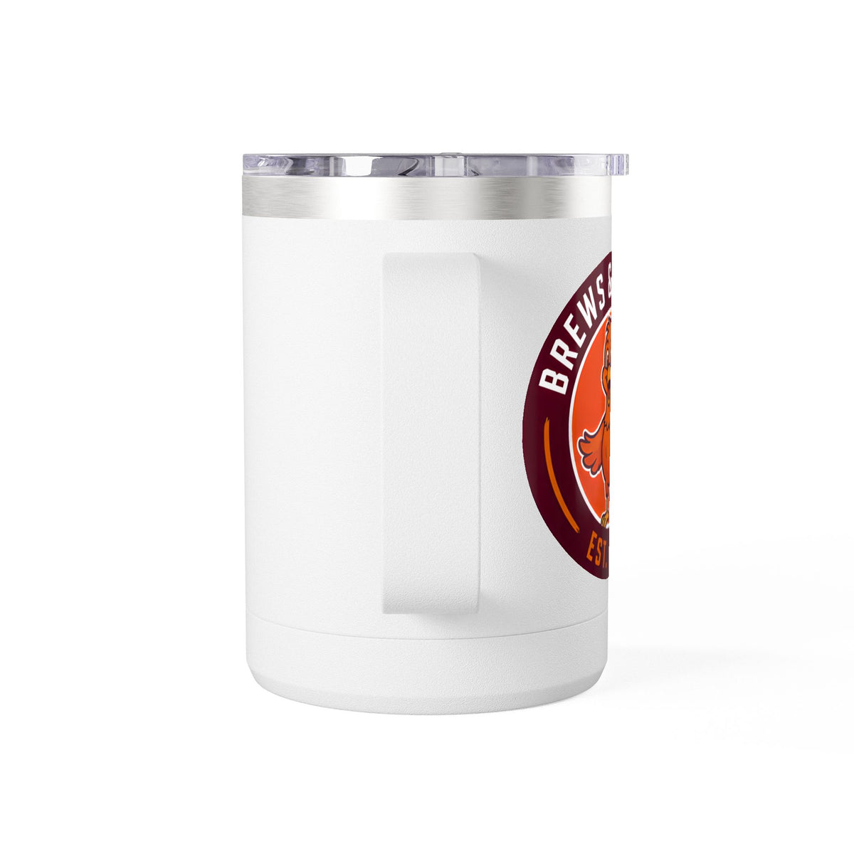 15oz Insulated Coffee Tumbler Mug with Retro Motorcycle Club Emblem