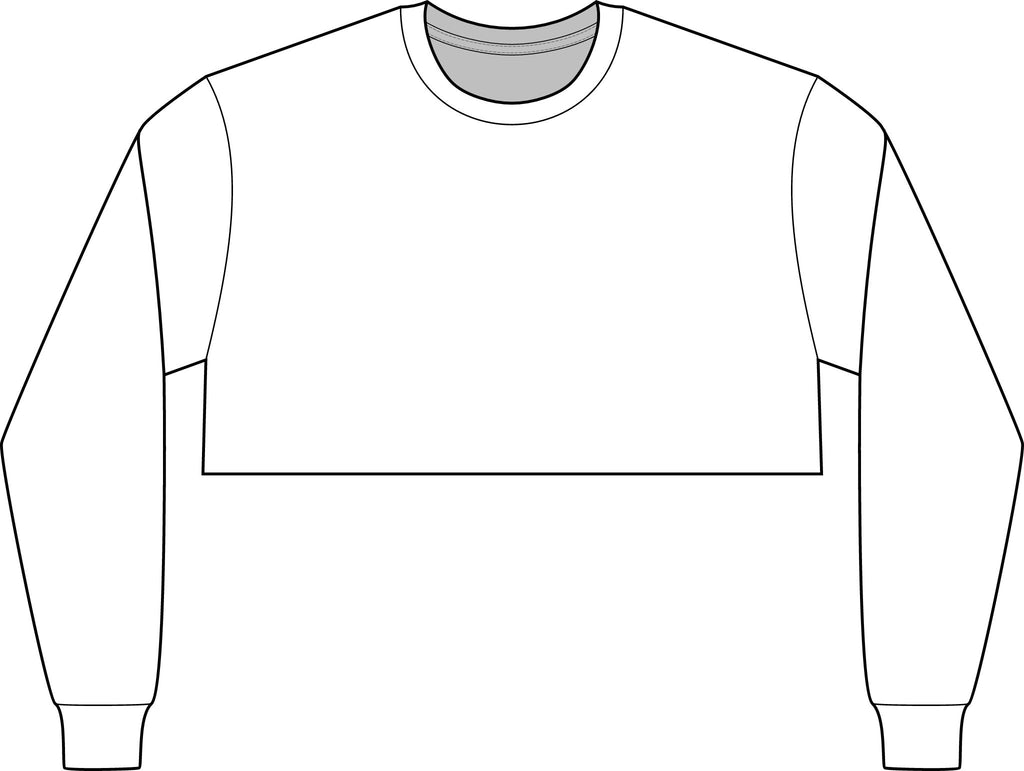 Cropped Long Sleeve Tee — Bold Yellow 'M' College Logo
