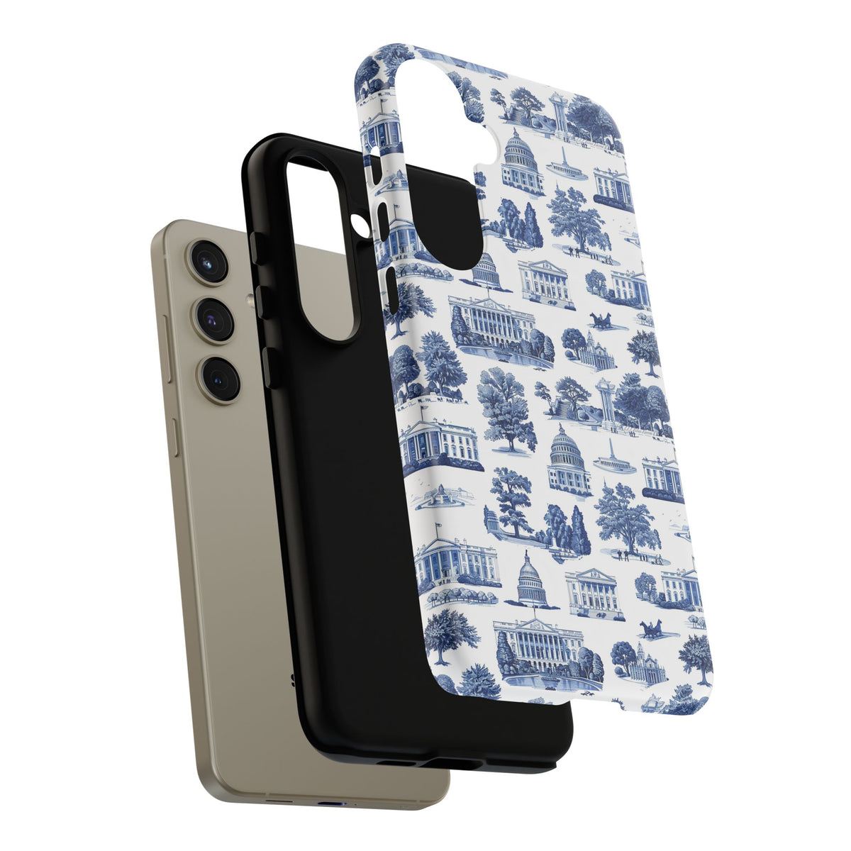 Washington DC Toile Phone Case — Blue Scenic Capitol Protective Tough Case