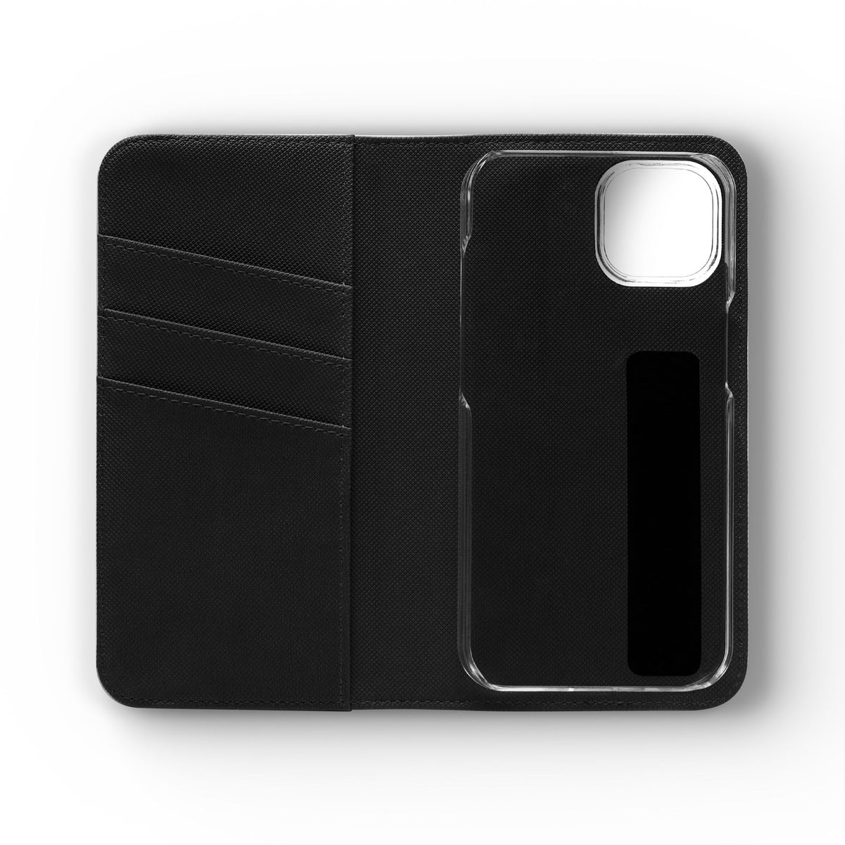 Vintage Toile Flip Phone Case — Blue Scenic Wallet Cover with Card Slots