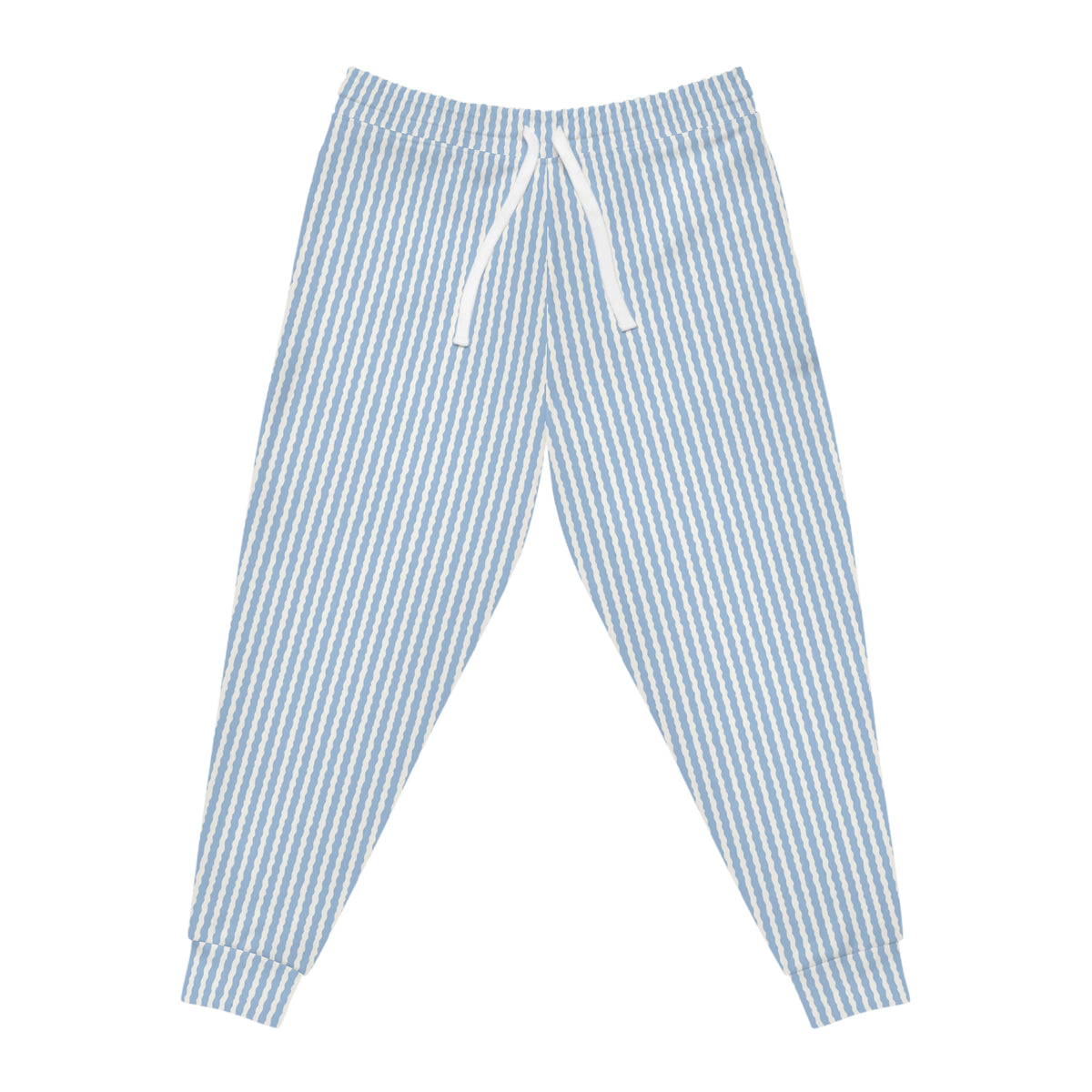 Cityscape Toile Athletic Joggers — Blue Architectural All-Over Print