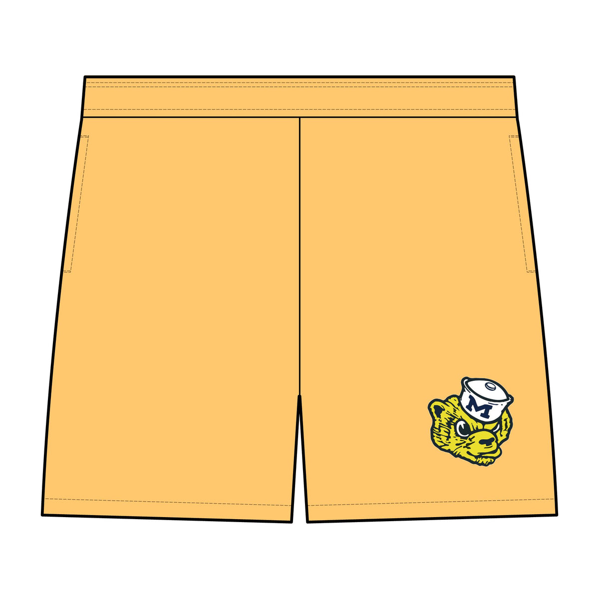 Men's 17" Swim Shorts with Vintage Sailor Tiger Patch — Beach Trunks