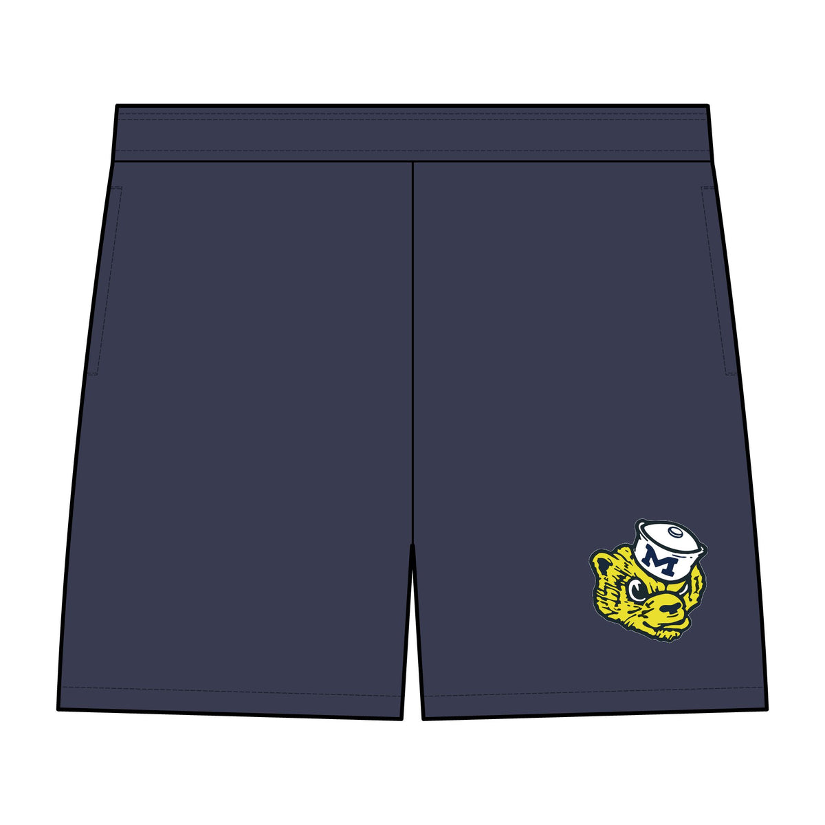 Men's 17" Swim Shorts with Vintage Sailor Tiger Patch — Beach Trunks