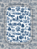 Blue Toile Magnetic Power Bank — Portable Wireless Charger with Scenic Capitol Print