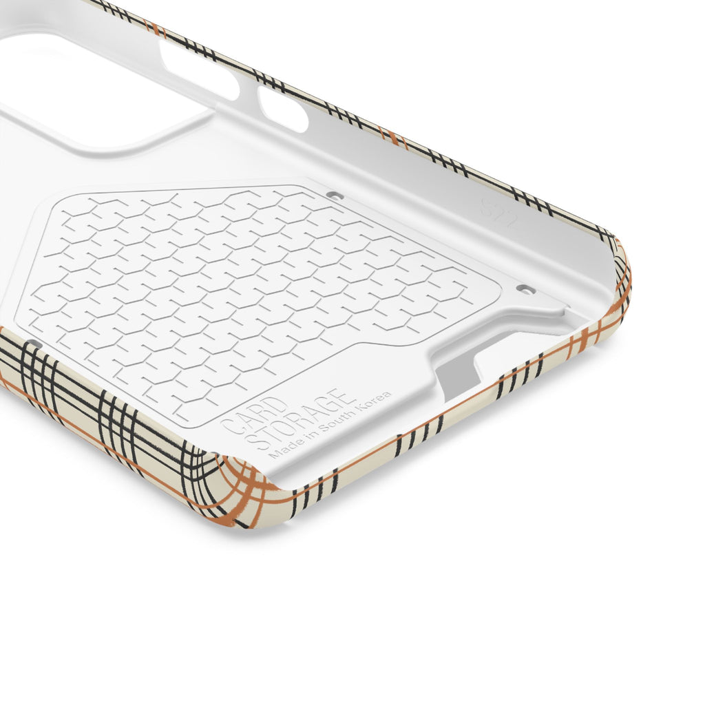 Plaid Card-Holder Phone Case — Slim Protective Wallet Case