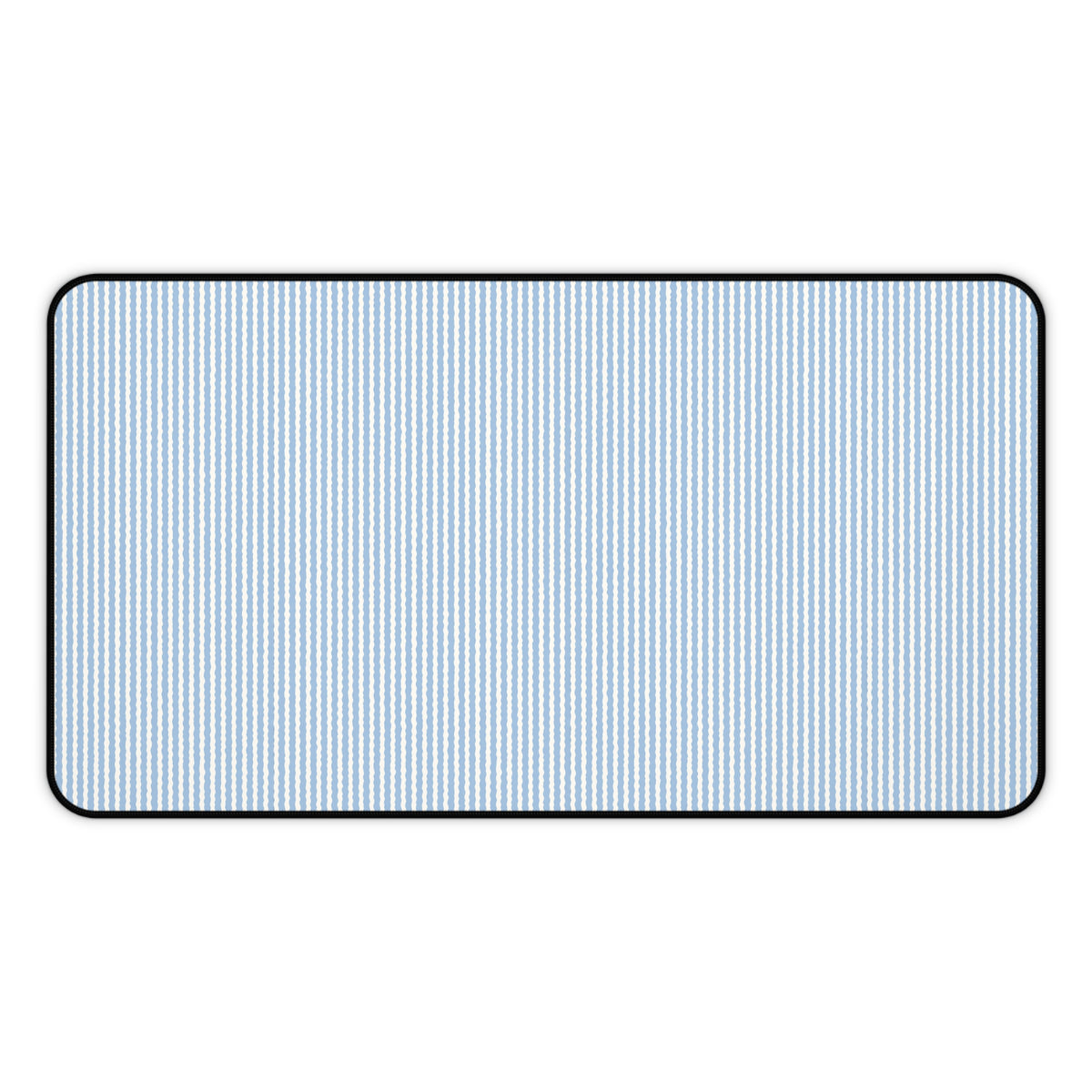 Blue Pinstripe Desk Mat — Minimal Office Desk Pad