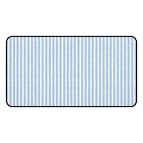 Blue Pinstripe Desk Mat — Minimal Office Desk Pad