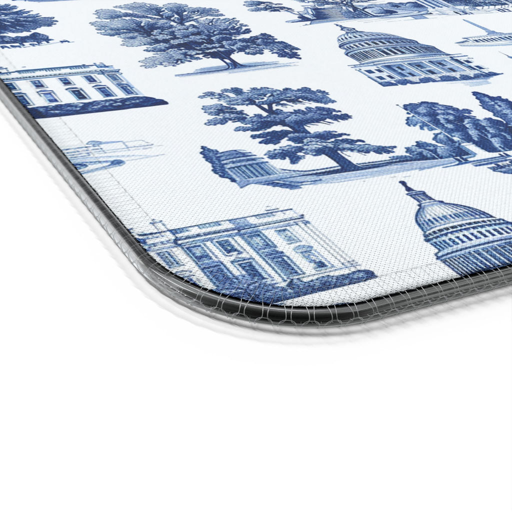 Blue Toile LED Gaming Mouse Pad with Wireless Charger — Extended RGB Desk Mat