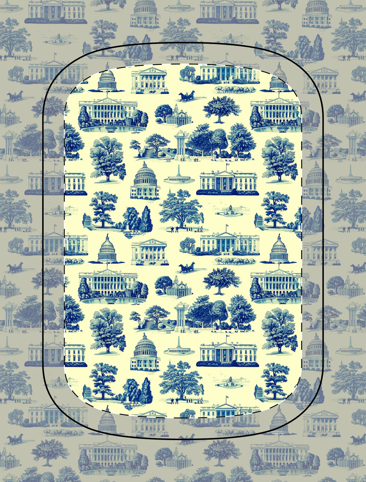 Magnetic Powerbank — Washington D.C. Landmark Portable Charger (Blue Toile)