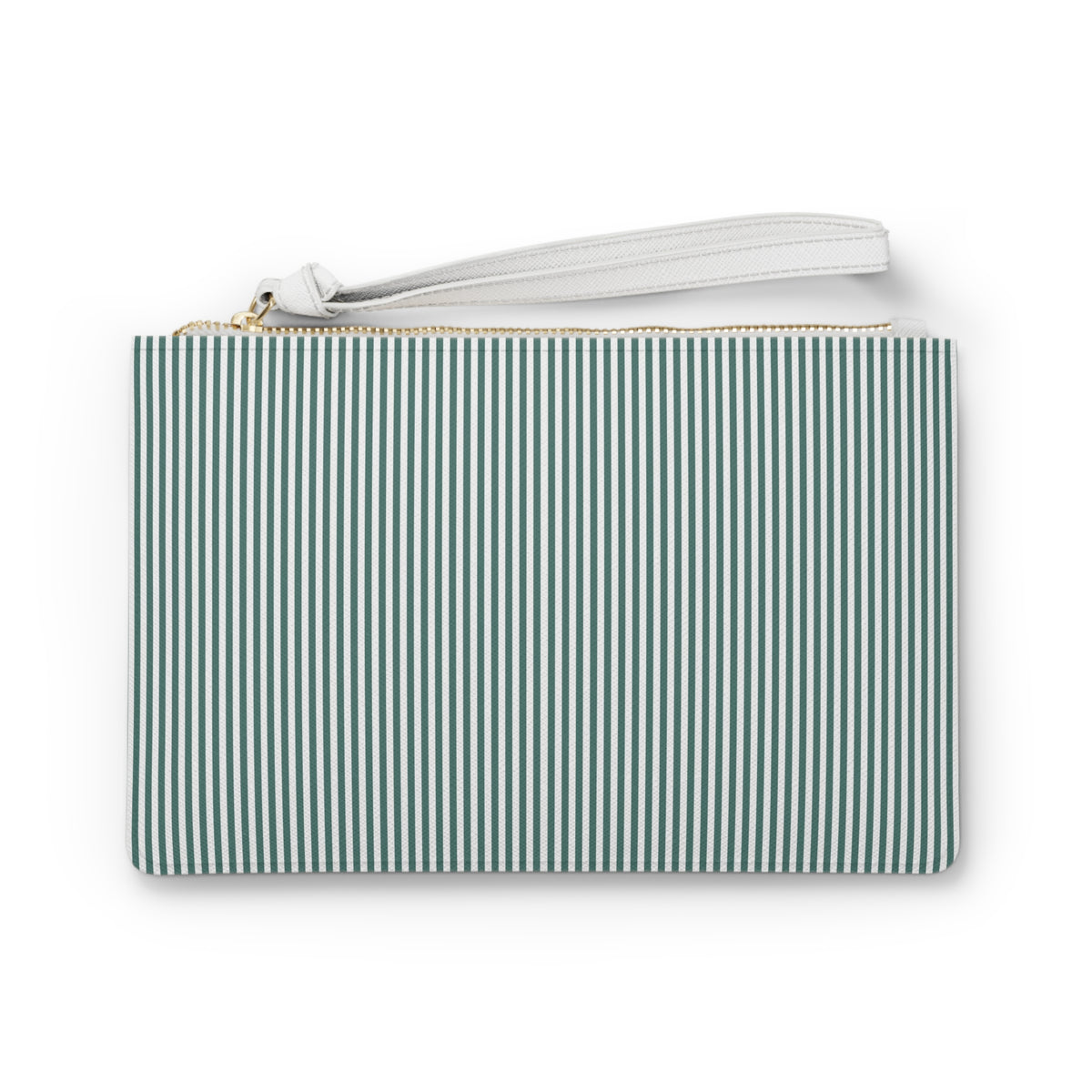 Striped Wristlet Clutch Bag — Teal Pinstripe Accessory